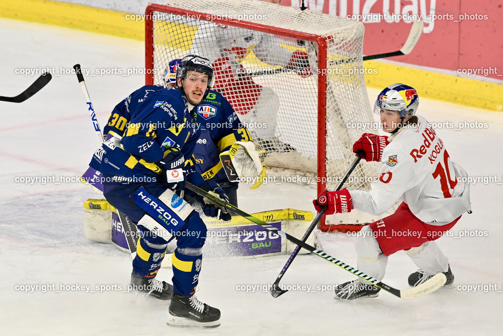 RED BULL HOCKEY JUNIORS vs. EK DIE ZELLER EISBÄREN | #10 Kogler Luca RED BULL HOCKEY JUNIORS, #11 Flick Josef EK DIE ZELLER EISBÄREN, RED BULL HOCKEY JUNIORS vs. EK DIE ZELLER EISBÄREN, RED BULL HOCKEY JUNIORS vs. EK DIE ZELLER EISBÄREN am 14.01.2025 in Salzburg (Eisarena Salzburg), Austria, (Photo by Bernd Stefan)