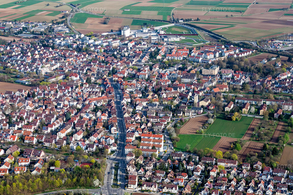 Luftbild: Ortsansicht im Ortsteil Stammheim in Stuttgart im Bundesland Baden-Württemberg in Deutschland. Foto: IMG_39264.jpg vom 03.04.2011 durch Werner Riehm/FLY-FOTO.de