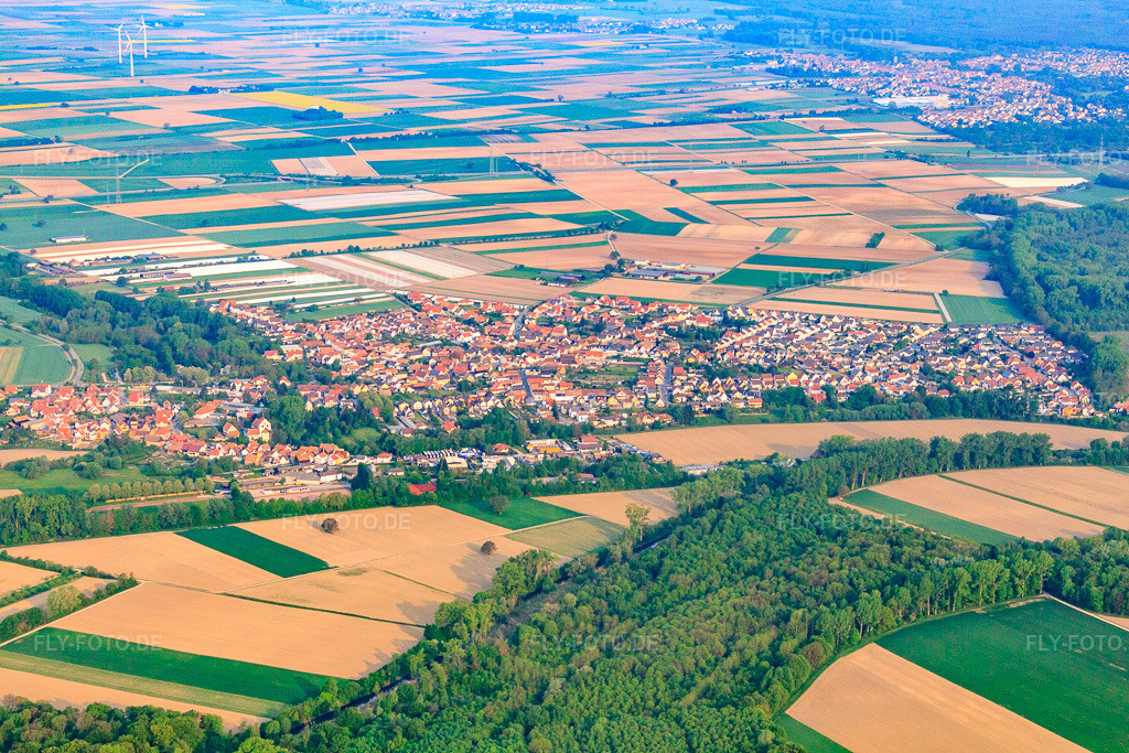 Luftbild: Dorfansicht von Südosten in Hördt im Bundesland Rheinland-Pfalz in Deutschland. Foto: IMG_40375.jpg vom 24.04.2011 durch Werner Riehm/FLY-FOTO.de