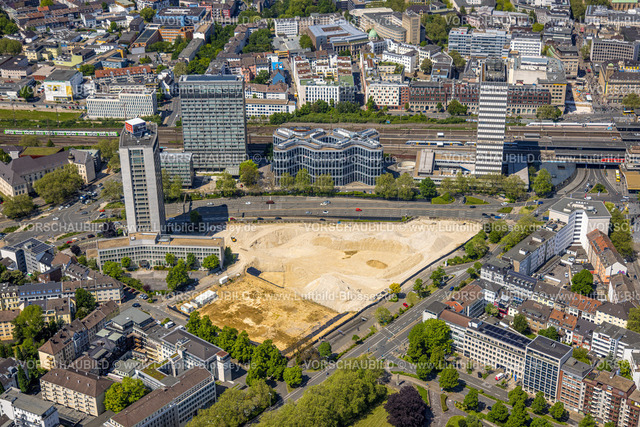 Essen230511888 | Luftbild, Baustelle Campus Essen, Geschäftsviertel am Hauptbahnhof, Südviertel, Essen, Ruhrgebiet, Nordrhein-Westfalen, Deutschland