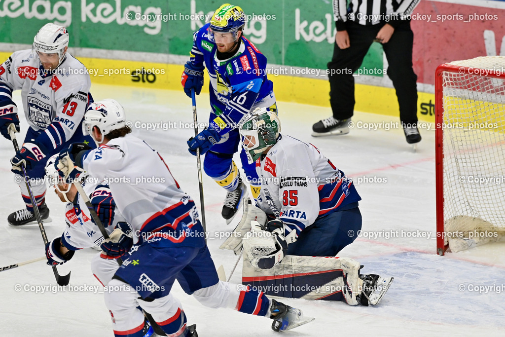 EC IDM WÄRMEPUMPEN VSV vs. HYDRO FEHERVAR AV 19 | #35 Horvath Dominik HYDRO FEHERVAR, #16 HANCOCK Kevin EC VSV, EC IDM WÄRMEPUMPEN VSV vs. HYDRO FEHERVAR AV 19, EC IDM WÄRMEPUMPEN VSV vs. HYDRO FEHERVAR AV 19 am 20.11.2024 in Villach (Stadthalle Villach), Austria, (Photo by Bernd Stefan)