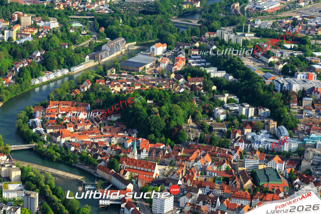 Die Luftaufnahme der Stadt Kempten Allgäu wurde vom UL-Flugzeug heraus erstellt ( keine Drohne )- hohe Auflösung für beste Qualität