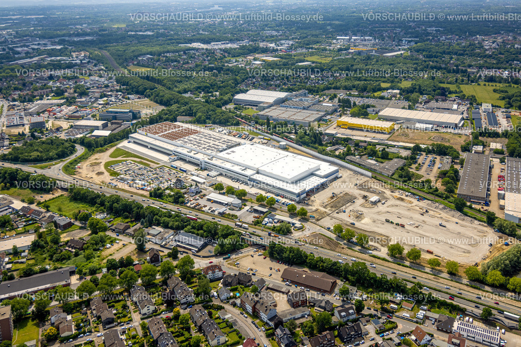 Herne250601950 | Luftbild, Baustelle Gewerbepark HER-BO an der Autobahn A43 Ausfahrt Bochum-Riemke, Baufläche und Neubau Lidl Vertriebs GmbH Zentrallager, Südstraße, Herne-Süd, Herne, Ruhrgebiet, Nordrhein-Westfalen, Deutschland
