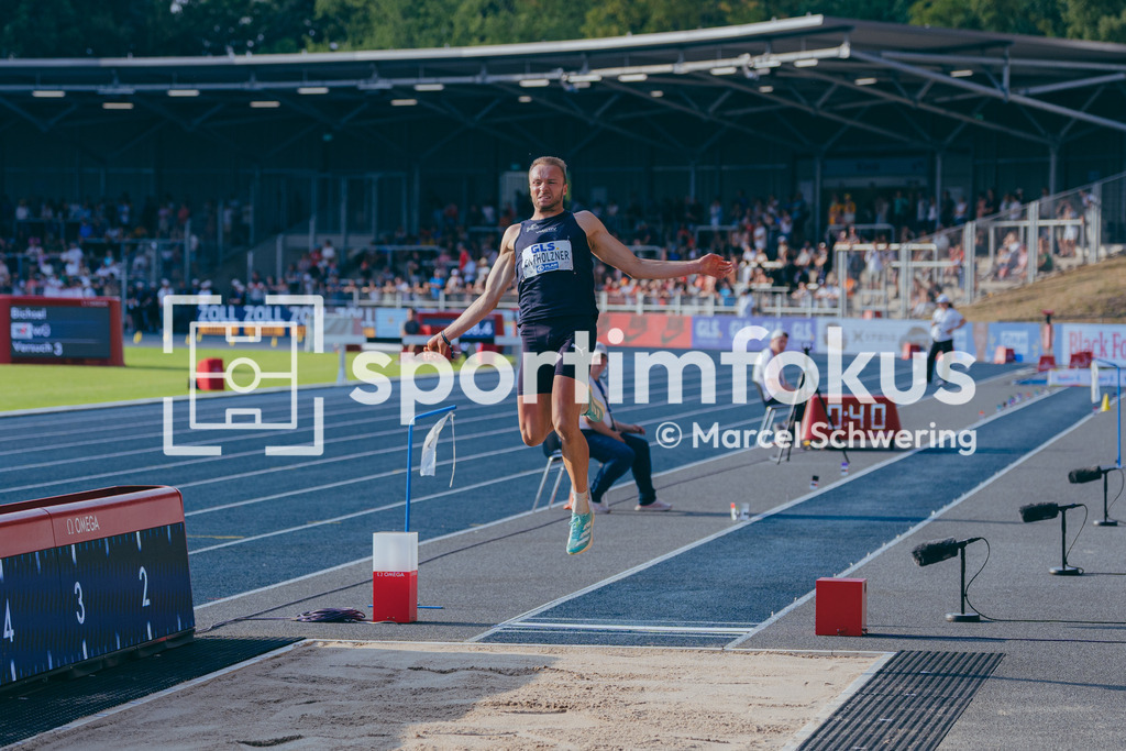 Deutsche Meisterschaften der Frauen und Männer 2026 | Maximilian Entholzner, Munich Athletics, Weitsprung, Deutsche Meisterschaften der Frauen und Männer 2026, Lohrheidestadion Bochum-Wattenscheid, 25.07.2026. Foto: Marcel Schwering / sportimfokus - Realisiert mit Pictrs.com