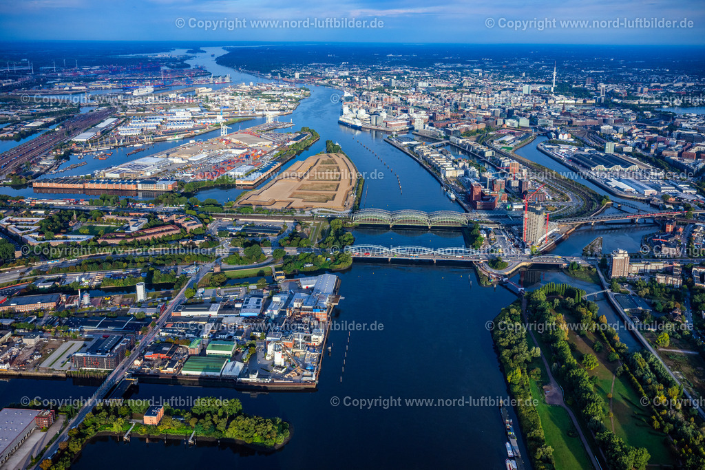 Hamburg_Rothenburgsort_ELS_6135200925 | HAMBURG 20.09.2025 Fluß - Brückenbauwerk Elbbrücken - Norderelbbrücke über die Ufer der Elbe in Hamburg. // River - bridge structure Elbbruecken - Norderelbbruecke on the banks of the Elbe in Hamburg, Germany. Foto: Martin Elsen