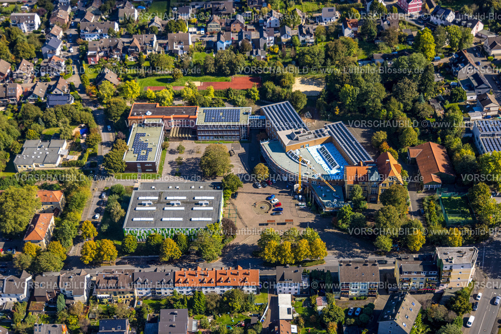 Witten241000415 | Luftbild, Holzkamp-Gesamtschule, Baustelle mit Renovierungssarbeiten, Annen, Witten, Ruhrgebiet, Nordrhein-Westfalen, Deutschland