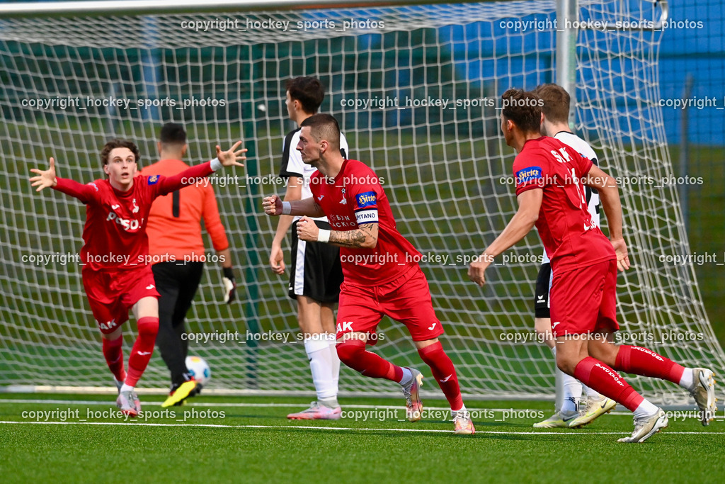 SV Spittal vs. SAK | Jubel SAK Mannschaft, #17 Jan Sasa Ogris-Martic SAK, #24 Zoran Vukovic SAK, #14 Luka Gajic SAK, SV Spittal vs. SAK, SV Spittal vs. SAK am 24.05.2024 in Spittal an der Drau (Goldeck Stadion), Austria, (Photo by Bernd Stefan)