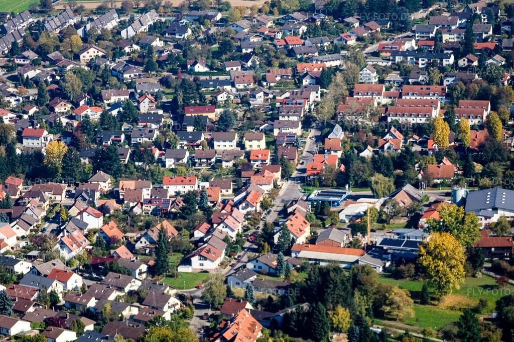 Luftbild: Am Herrenweg aus Westen im Ortsteil Grünwettersbach in Karlsruhe im Bundesland Baden-Württemberg in Deutschland. Foto: IMG_8637.jpg vom 14.10.2007 durch Werner Riehm/FLY-FOTO.de
