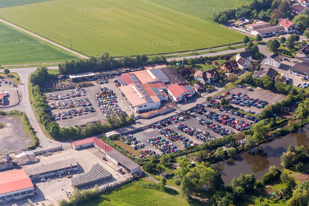 Luftbild: Autohandels- Autohauses Auto Englert in Wonfurt im Bundesland Bayern in Deutschland. Foto: IMG_099908.jpg vom 25.05.2017 durch Werner Riehm/FLY-FOTO.de
