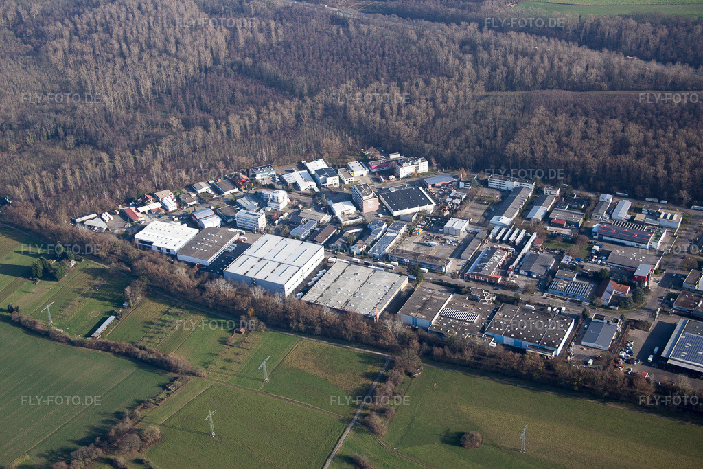 Luftbild: an der Roßweid im Ortsteil Grötzingen in Karlsruhe im Bundesland Baden-Württemberg in Deutschland. Foto: IMG_085288.jpg vom 19.12.2015 durch Werner Riehm/FLY-FOTO.de