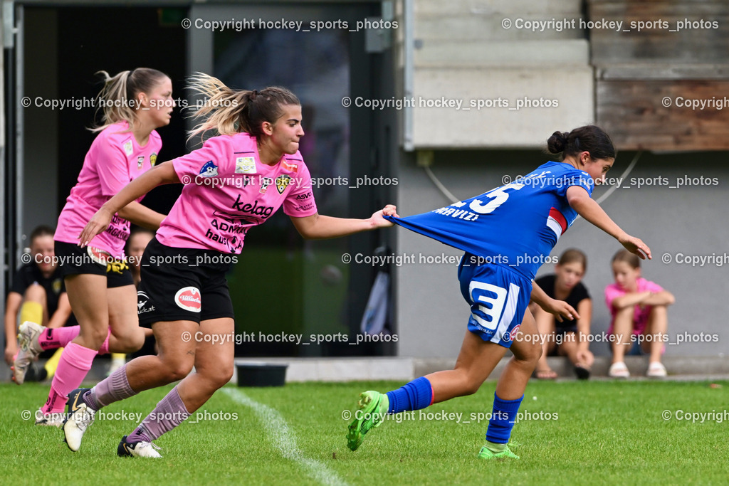 Carinthians Hornets vs. GAK 1902 Frauen | #9 Alicia Morgenstern Carinthians Hornets, #25 Viola Parvizi GAK, Carinthians Hornets vs. GAK 1902 Frauen, Carinthians Hornets vs. GAK 1902 Frauen am 01.09.2024 in Sachsenburg (Sportplatz Sachsenburg), Austria, (Photo by Bernd Stefan)