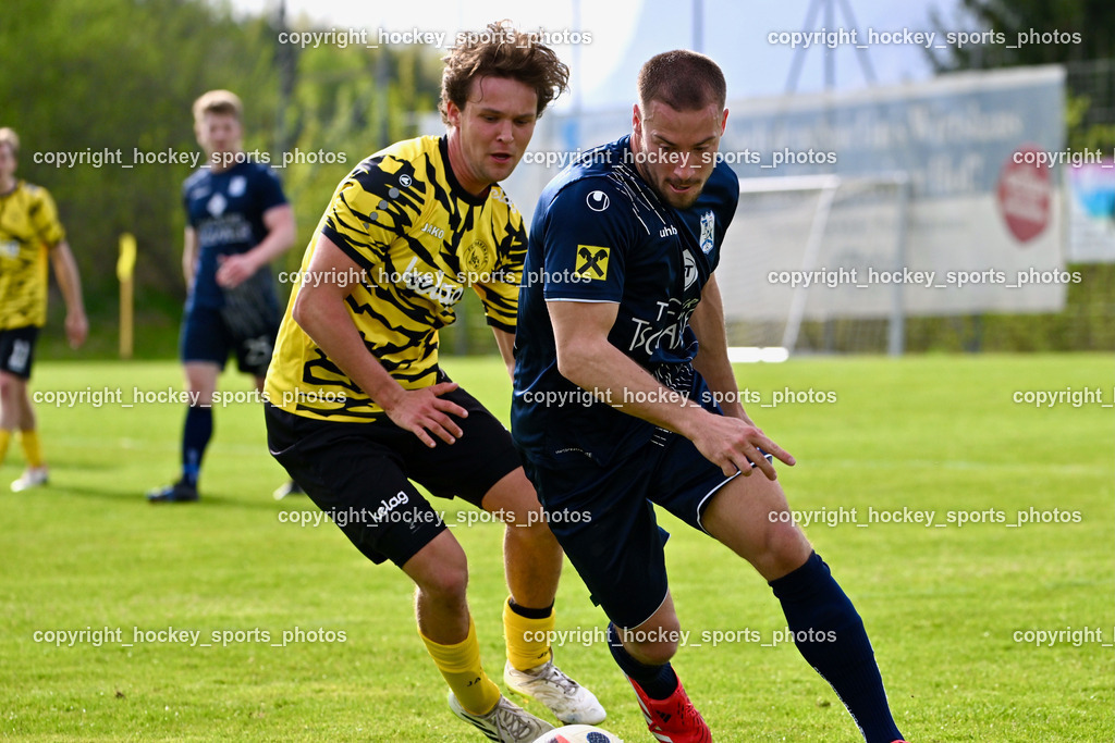 FC Faakersee vs. FC Dölsach | #5 Cajetan Maria Thaddäus Kolig FC Faakersee, #8 Silvio Mandl FC Dölsach, FC Faakersee vs. FC Dölsach, FC Faakersee vs. FC Dölsach am 20.04.2025 in Finkenstein (Sportplatz Finkenstein), Austria, (Photo by Bernd Stefan)