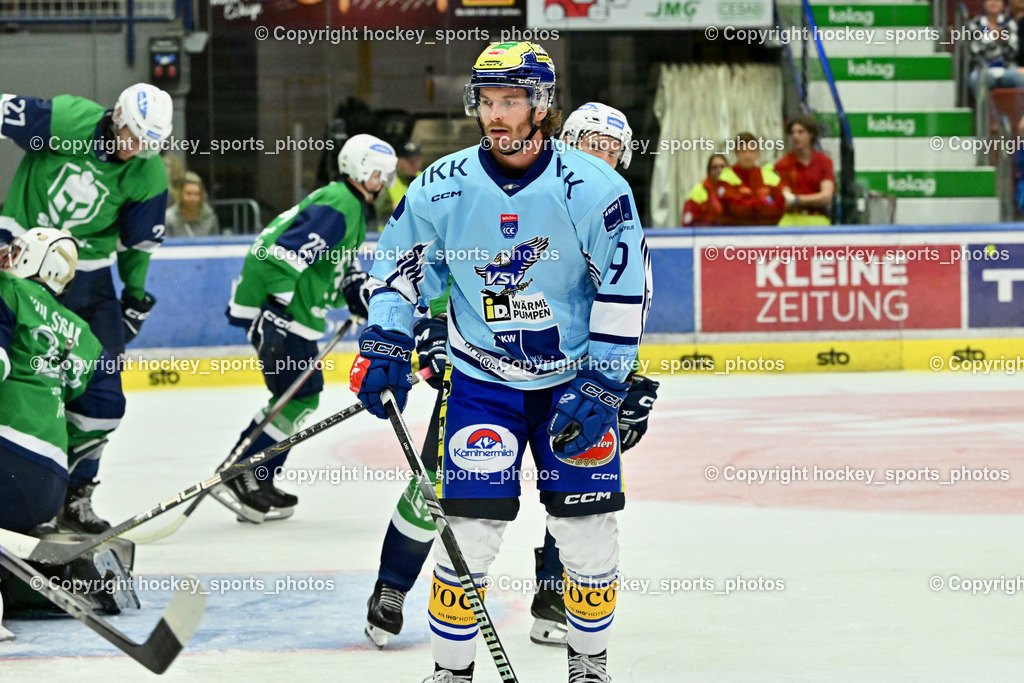EC iDM Wärmepumpen VSV vs. KHL Sisak | Jubel #9 Alexander Rauchenwald EC VSV, EC iDM Wärmepumpen VSV vs. KHL Sisak, EC iDM Wärmepumpen VSV vs. KHL Sisak am 02.09.2025 in Villach (Stadthalle Villach), Austria, (Photo by Bernd Stefan)