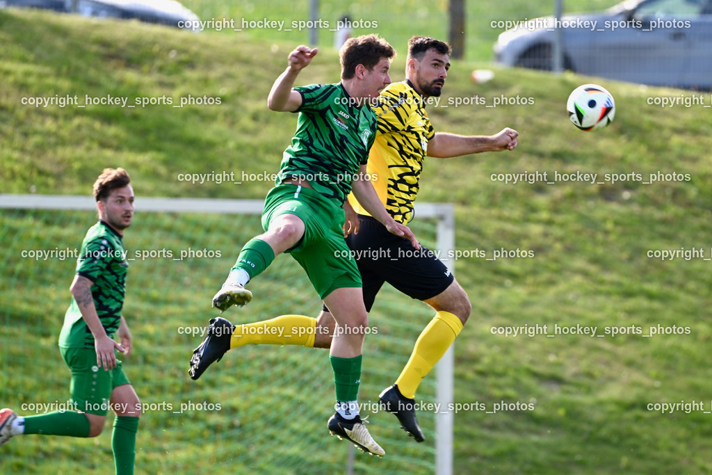 SC Landskron vs. FC Faakersee | #21 Fabio Gödel SC Landskron, #18 Andreas Unterguggenberger FC Faakersee, SC Landskron vs. FC Faakersee, SC Landskron vs. FC Faakersee am 27.04.2025 in Villach (Sportanlage Landskron), Austria, (Photo by Bernd Stefan)