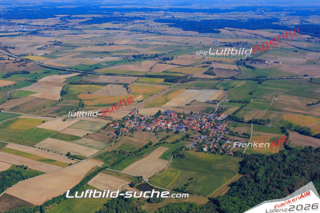 Luftbild von Wildenholz Ansbach - Luftaufnahme wurde 2016 von https://frankenair.de mittels Flugzeug (keine Drohne) erstellt - die Geschenkidee