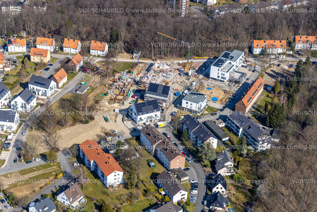 Arnsberg220301842Neheim | Luftbild, Wohnsiedlung Zum Müggenberg Ecke Scharnhorststraße mit Baustelle und Neubau in Neheim, Arnsberg, Sauerland, Nordrhein-Westfalen, Deutschland