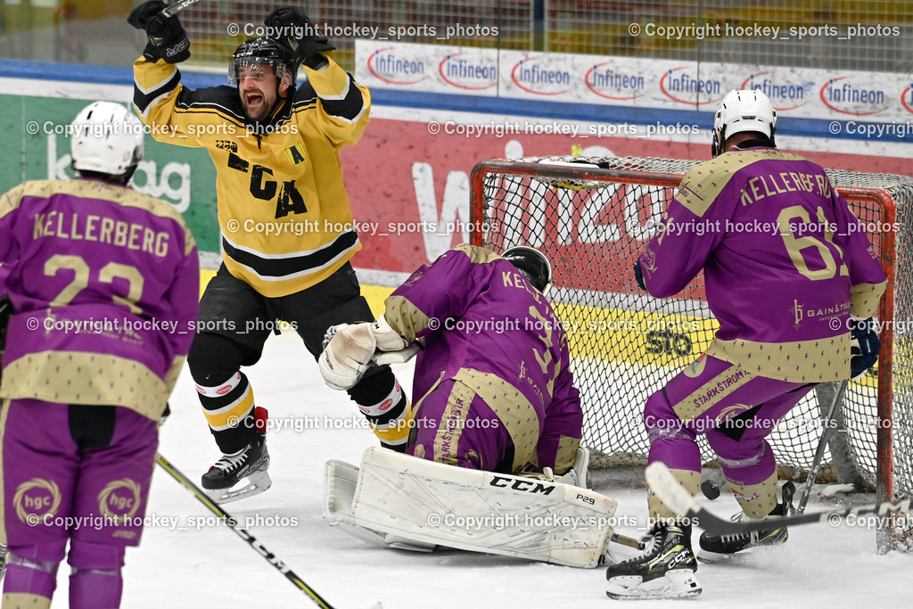 EC Kellerberg vs. EC Arnoldstein | #21 Tributsch Andreas EC Arnoldstein, #31 Frank Patrick EC Kellerberg, #61 Albl Patrick EC Kellerberg, EC Kellerberg vs. EC Arnoldstein, EC Kellerberg vs. EC Arnoldstein am 31.01.2025 in Villach (Stadthalle Villach), Austria, (Photo by Bernd Stefan)