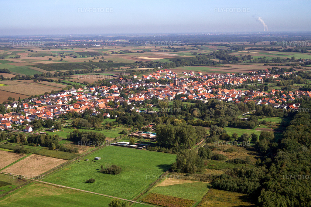 Luftbild: Schaidt von Südwesten im Ortsteil Schaidt in Wörth im Bundesland Rheinland-Pfalz in Deutschland. Foto: IMG_4354.jpg vom 08.10.2006 durch Werner Riehm/FLY-FOTO.de