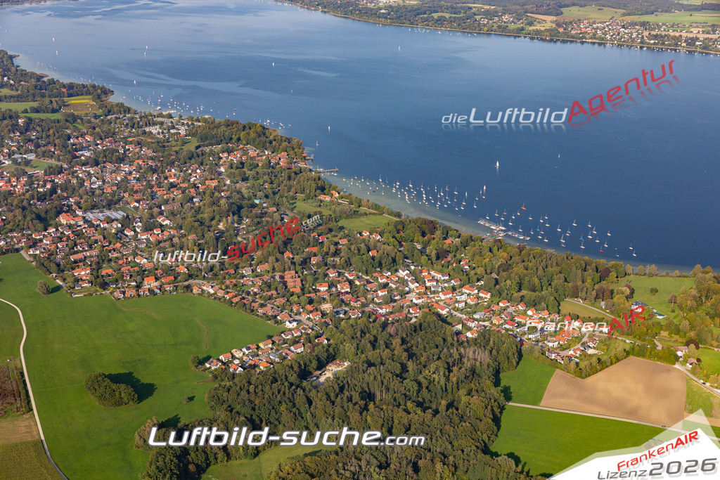 Aktuelles Luftbild von luftbild Utting am Ammersee - Die Luftaufnahme wurde 2020 mittels UL-Flugzeug erstellt ( keine Drohne ) - hochauflösende Kamera-Systeme von  Canon -Beste Qualität - Für grossformatige Ausdrucke geeignet. Die Geschenkidee !