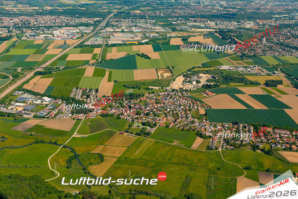 Das Luftbild zeigt : Täfertingen Neusäß - Die Luftaufnahme wurde 2024 vom UL-Flugzeug aus erstellt ( keine Drohne ) - Hochauflösende Luftaufnahme - Für grossformatige Ausdrucke geeignet. Die Geschenkidee !Mit Lizenz und Bildrechte bestellbar