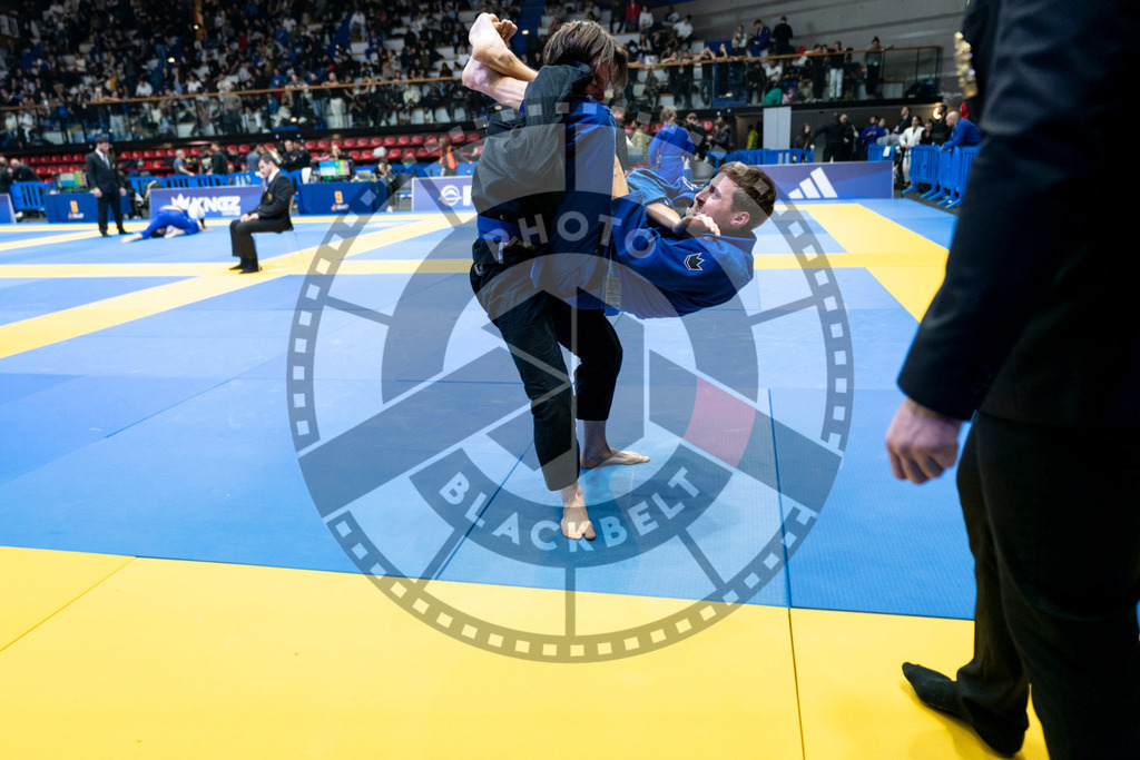 20240121PBB5712 | Fighters compete during the second day of the IBJJF European Championship in Paris, France, on January 21, 2024.