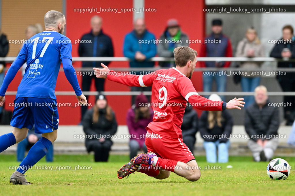 SV Rothenthurn vs. Union Matrei | #17 Daniel Kofler Matrei, #9 Grega Gorisek SV Rothenthurn, SV Rothenthurn vs. Union Matrei, SV Rothenthurn vs. Union Matrei am 09.11.2024 in Rothenthurn (Sportplatz Rothenthurn), Austria, (Photo by Bernd Stefan)