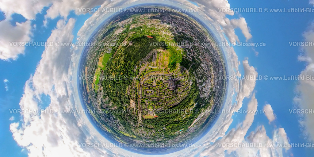 Essen220806_10Margarethenhoehe-2 |  Luftbild der Margarethenhöhe in Essen, Krupp Arbeitersiedlung, Baudenkmal, Denkmalschutz, Wohnsiedlung, Gründungsort des Funkekonzern, Brost, Funke, Essen, Ruhrgebiet,NRW , Deutschland