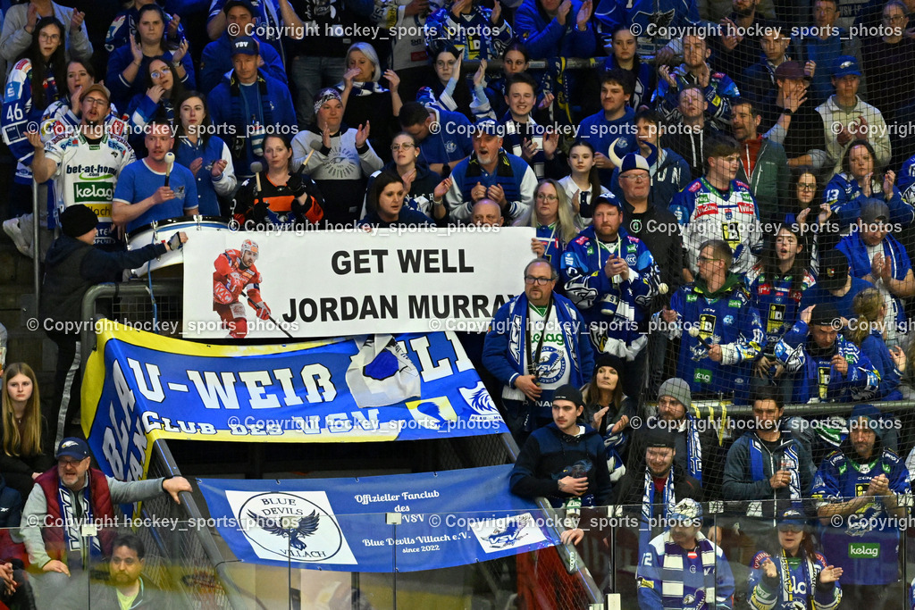 EC IDM WÄRMEPUMPEN VSV vs. MOSER MEDICAL GRAZ99ERS | EC VSV Fans, Get Well Jordan Murray Transparent, EC IDM WÄRMEPUMPEN VSV vs. MOSER MEDICAL GRAZ99ERS, EC IDM WÄRMEPUMPEN VSV vs. MOSER MEDICAL GRAZ99ERS am 12.03.2026 in Villach (Stadthalle Villach), Austria, (Photo by Bernd Stefan)