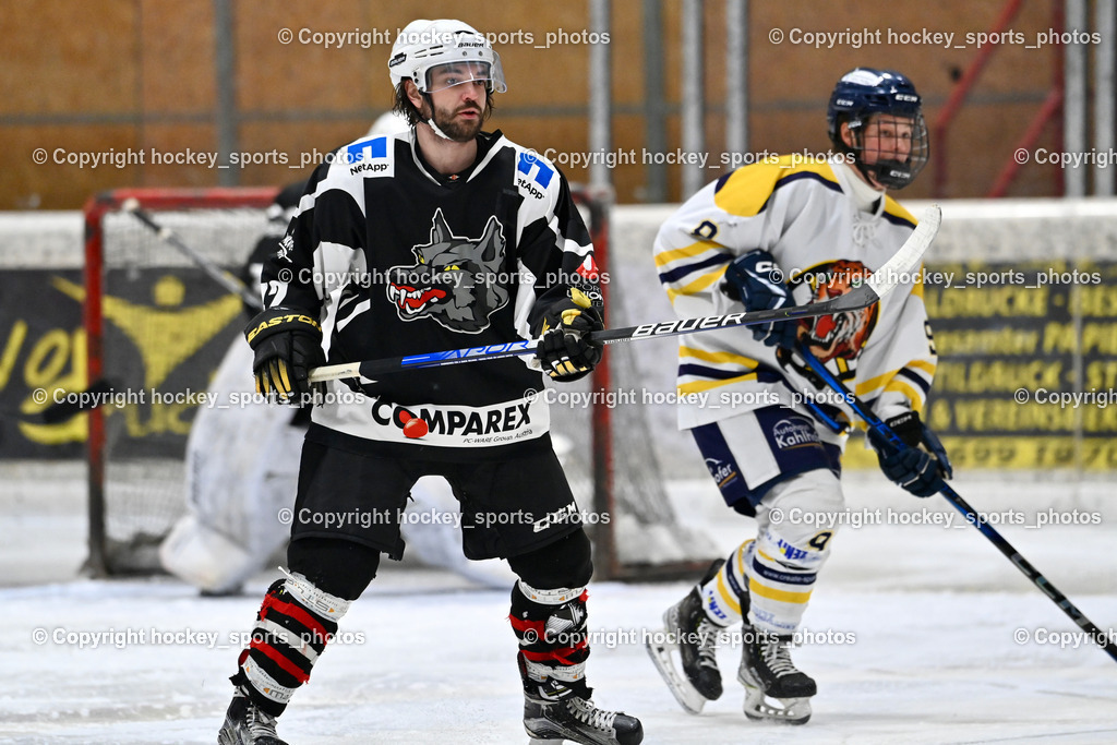 EC Tigers Paternion vs. Tarco Wölfe II | #42 Miklauc Felix Tarco Wölfe II, #9 Gratzer Julian EC Tigers Paternion, EC Tigers Paternion vs. Tarco Wölfe II, EC Tigers Paternion vs. Tarco Wölfe II am 19.12.2024 in Spittal an der Drau (Eissportzentrum Spittal), Austria, (Photo by Bernd Stefan)