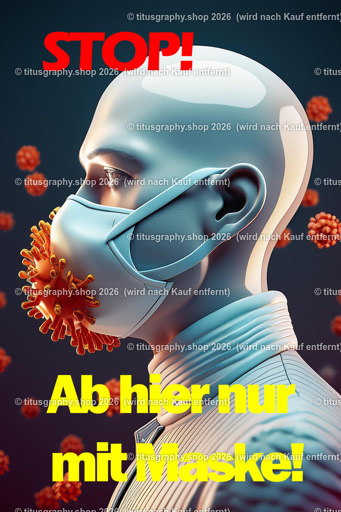 Virus 007 | Maskenpflicht, Maske, Aufforderung zum Maskentragen, Mundschutz - Realisiert mit Pictrs.com