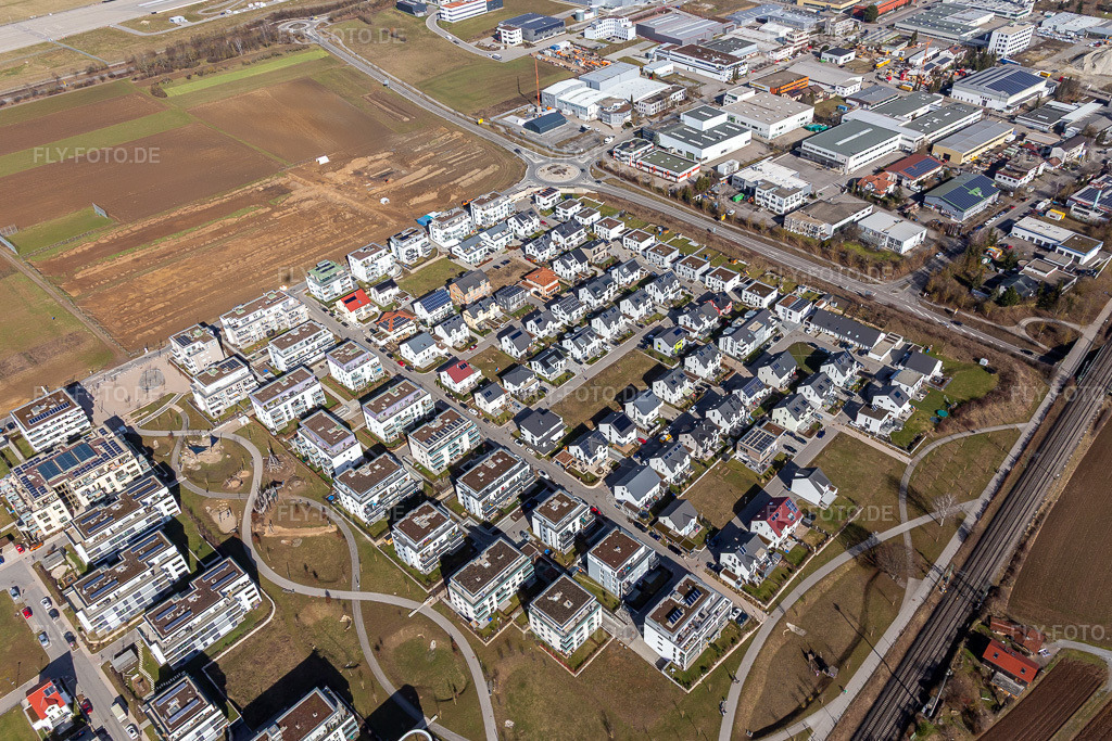 Luftbild: Ortsansicht im Ortsteil Malmsheim in Renningen im Bundesland Baden-Württemberg in Deutschland. Foto: IMG_124922.jpg vom 20.02.2021 durch Werner Riehm/FLY-FOTO.de