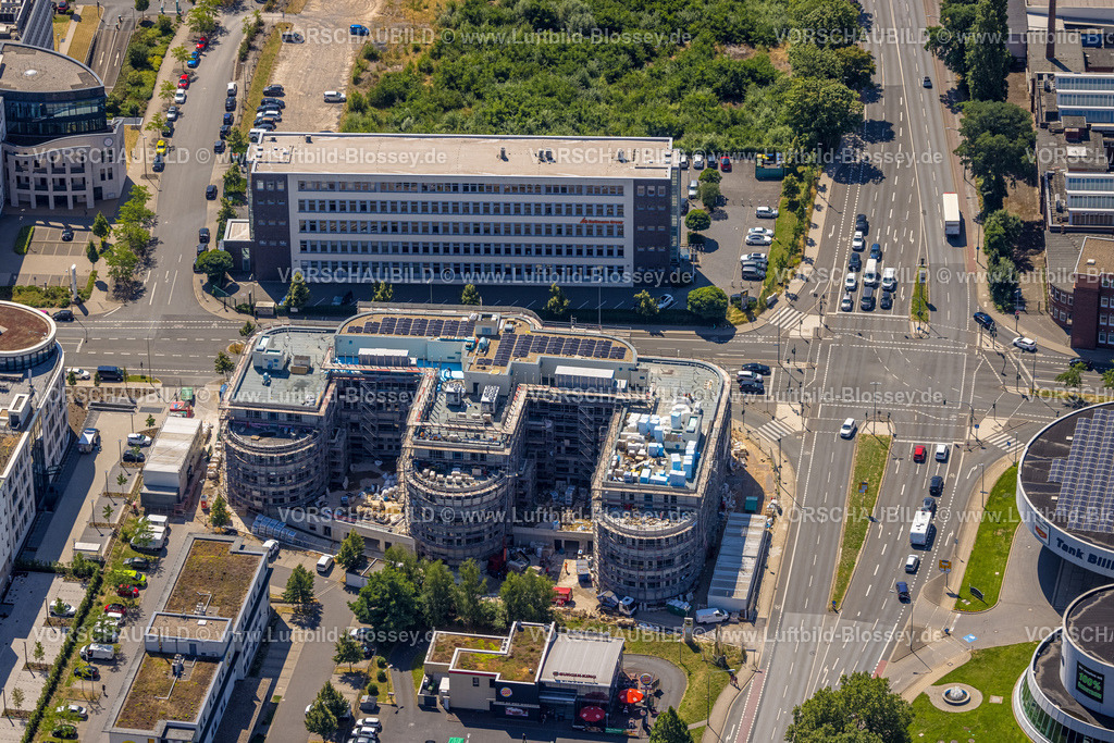 Essen230702998 | Luftbild, Bürohäuser Frohnhauser Straße Baustelle mit Neubau, Westviertel, Essen, Ruhrgebiet, Nordrhein-Westfalen, Deutschland