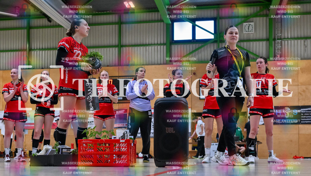 GER, SG Maulburg/Steinen - HB Kinzigtal, Frauen-Handball, Oberliga Suedbaden, 21. Spieltag, Saison 2024/2025, 06.04.2025 | Maike Hartmann (SG Maulburg/Steinen, #22), Sharena Hasler (SG Maulburg/Steinen, #77)GER, SG Maulburg/Steinen - HB Kinzigtal, Frauen-Handball, Oberliga Suedbaden, 21. Spieltag, Saison 2024/2025, 06.04.2025Foto: TH Fotografie/Thomas Hess