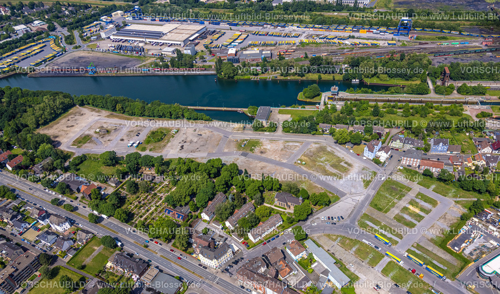 Herne220502772 | Luftbild, Hafen Herne mit Fläche der ehem. Zeche Unser Fritz Schacht 5, Rhein-Herne-Kanal, Unser Fritz, Herne, Ruhrgebiet, Nordrhein-Westfalen, Deutschland