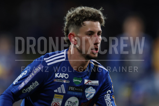 TSV Egger Glas Hartberg vs SV Oberbank Ried – Austrian Bundesliga Match | The image shows Damjan Kovacevic (Hartberg), at the Bundesliga match TSV Hartberg vs SV Ried at Profertil Arena Hartberg. 22.11.2025