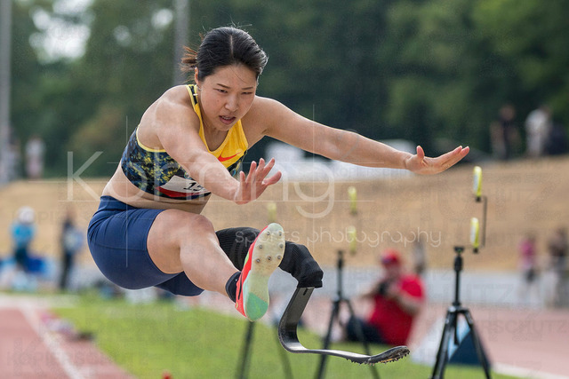 Para Heimspiel 7.0; Leverkusen, 18.07.2026 | LEVERKUSEN, GERMANY - JULY 18, 2026 : Tomomi Tozawa (JPN/TSV Bayer 04 Leverkusen) competing in the long jump during the Para Heimspiel 7.0 at Fritz Jacobi Sports Complex on July 18, 2026 in Leverkusen, Germany.