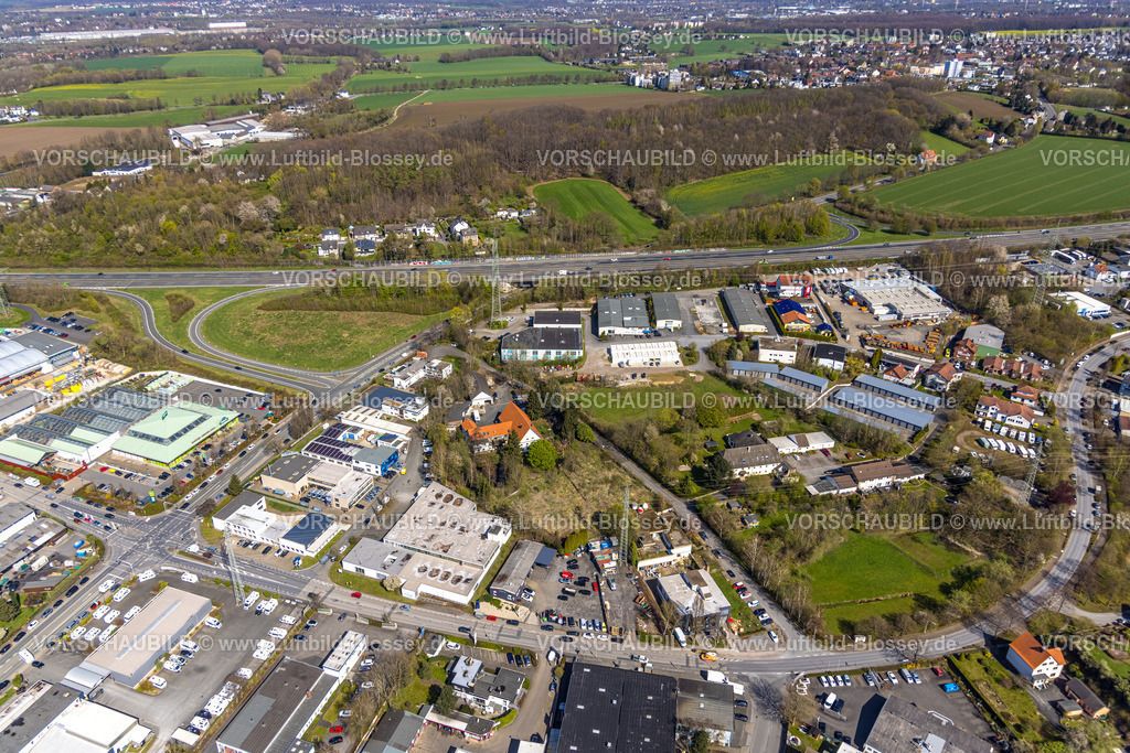 Witten220401126 | Luftbild, Gewerbegebiet Wullener Feld an der Autobahn A44, Annen, Witten, Ruhrgebiet, Nordrhein-Westfalen, Deutschland