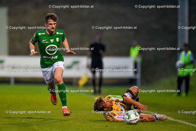 AUT, SPG WSC Hertha / FC Wels vs SV Ried | 22.07.2023, Huber Arena Wels, AUT, OEFB Uniqa Cup, SPG WSC Hertha / FC Wels vs SV Ried, im Bild Michael Oberwinkler (WSC Hertha) vs Sandro Schendl (Ried)



// OEFB Uniqa Cup Match between SPG WSC Hertha / FC Wels vs SV Ried in Wels, Austria on 2023/07/22