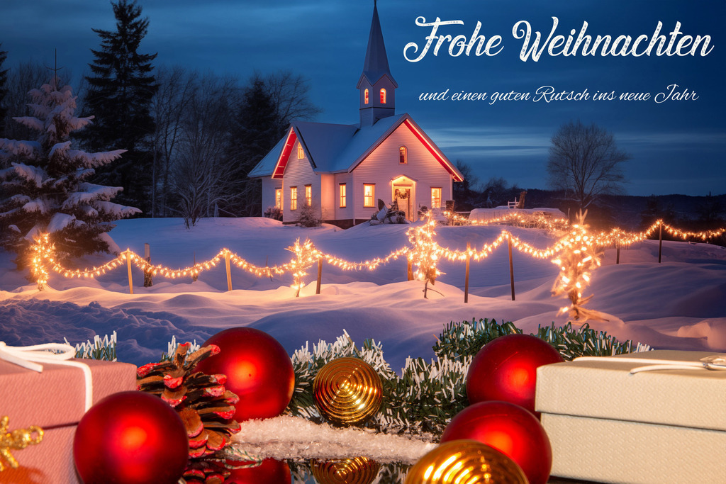 Frohe Weihnachten und einen guten Rutsch ins neue Jahr | Weihnachtskarte mit Weihnachtsgrüßen und Silvestergrüßen  - Realisiert mit Pictrs.com