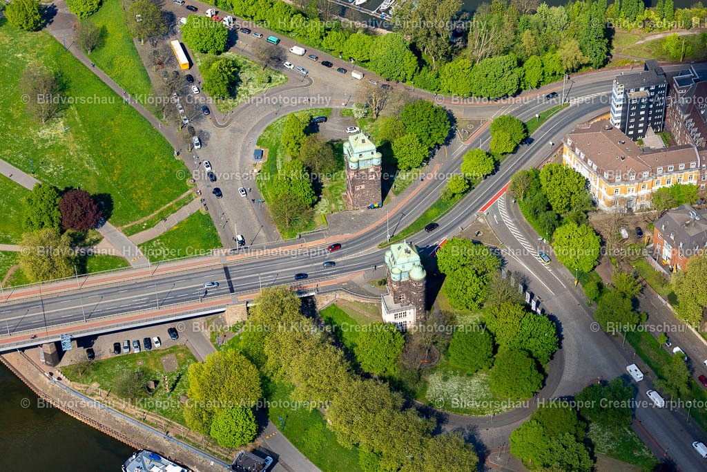 Luftbilder Duisburg -0598 | Luftbildfotografie Bauwerk des "Trajektturm" in Ruhrort Homberg am L140, Richard-Hindorf-Platz in Duisburg im Ruhrgebiet im Bundesland Nordrhein-Westfalen, Deutschland - Realisiert mit Pictrs.com