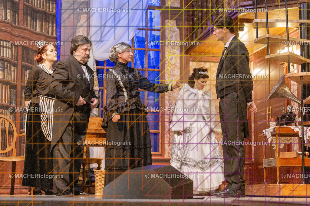 310_MFL-2025 | Portraitbilder von Regisseur; Darsteller; Techniker; Maske; Kostüme; Chor; Musiker; Bilderserie der Generalprobe und der Premierenvorstellung, Szenenbilder; Ausdrucksstudien; Bühnenüberblick; Bühnenkulissen; Pressefotos inkl. Redaktionsfoto Darstellergruppe.