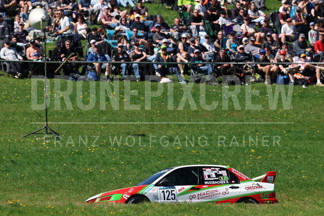 FIA European Hill Climb Championship – Rechberg 2026 | FIA European Hill Climb Championship at Rechberg, held from 24 to 26 April 2026 near Tulwitz, Styria, Austria. The image shows Andreas MUSSBACHER (AUT) Mitsubishi Lancer Evo 7.
