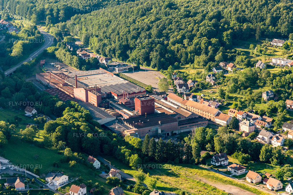 Vue aérienne: Fonderie à Niederbronn-les-Bains dans le département Bas Rhin, France. Photo: IMG_115411.jpg prise le 16/06/2019 par Werner Riehm/FLY-FOTO.eu – Résolution de l'original: 5472 x 3648 px