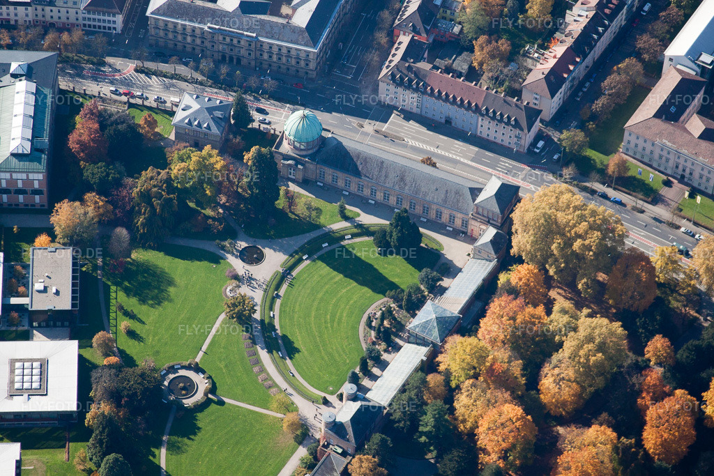 Luftbild: Botanischer Garten im Ortsteil Innenstadt-West in Karlsruhe im Bundesland Baden-Württemberg in Deutschland. Foto: IMG_35178.jpg vom 31.10.2010 durch Werner Riehm/FLY-FOTO.de