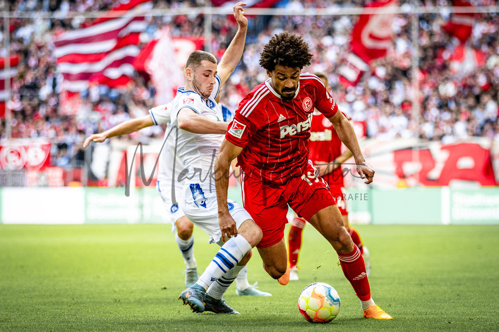 Fortuna Düsseldorf vs. Karlsruher SC | Düsseldorf, 30.04.2023: 2. Bundesliga, 30. Spieltag, Fortuna Düsseldorf gegen Karlsruher SC in der Merkur Arena in Düsseldorf. Foto: sportfotografie.ms | Markus Paletta - Realisiert mit Pictrs.com