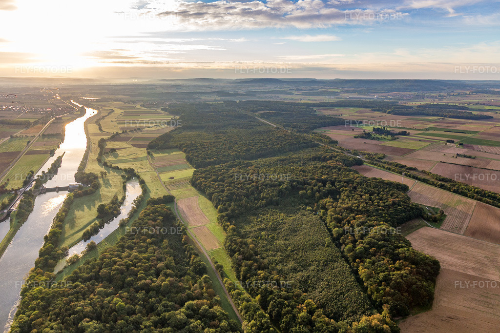 Luftbild: Ottendorf, Schleuse im Ortsteil Ottendorf in Gädheim im Bundesland Bayern in Deutschland. Foto: IMG_111121.jpg vom 09.09.2018 durch Werner Riehm/FLY-FOTO.de
