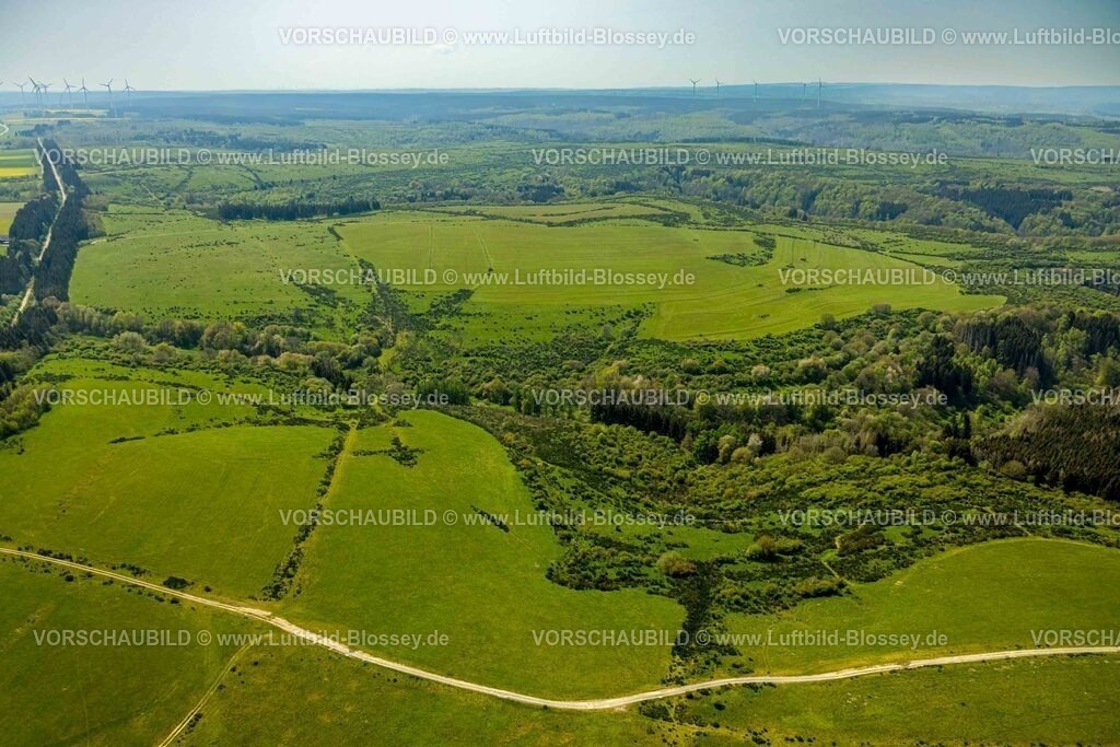 Schleiden240502182DreibornerHochfläche | Luftbild, Waldgebiet und Dreiborner Hochfläche Naturschutzgebiet NSG zwischen Scheuren und Dreiborn, Nationalpark Eifel, Dreiborn, Schleiden, Nordrhein-Westfalen, Deutschland