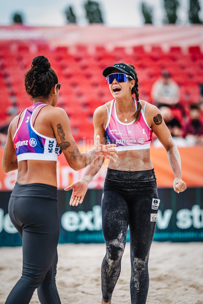 Beachvolleyball | Frauen | German Beach Tour 2024 | Tourstop Bremen | 07.06.2024 | v.l. Thainara Mylena Feitosa de Oliveira (BRA) und Andressa Cavalcanti Ramalho (BRA)