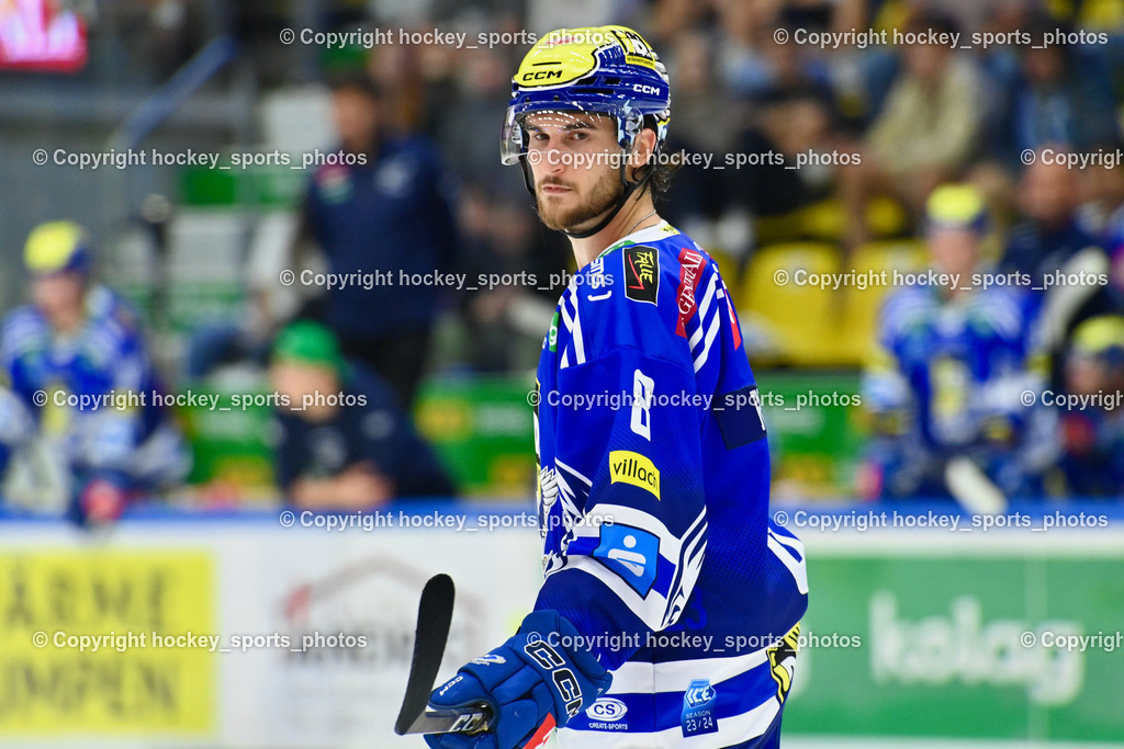 EC IDM Wärmepumpen VSV vs. HC Bozen 19.9.2023 | #8 REBERNIG Maximilian,  win2day icehockeyleague, EC IDM Wärmepumpen - HC Bozen  am 19.09.2023 in Villach (Stadhalle Villach), Austria, (Photo by Bernd Stefan)