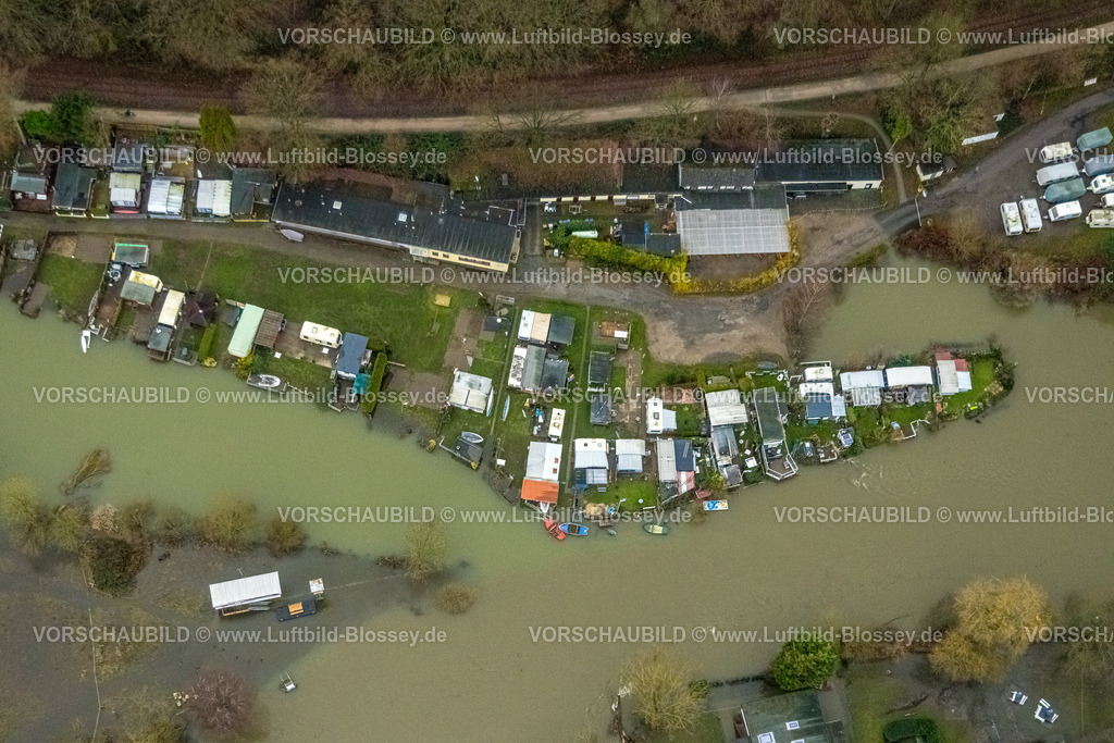 Witten231201883Ruhr | Luftbild, Ruhrhochwasser, Weihnachtshochwasser 2023, starke Regenfälle,  Bommern, Witten, Ruhrgebiet, Nordrhein-Westfalen, Deutschland